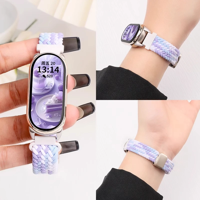 适用小米手环9表带手环8/7/6编织回环nfc版智能运动磁吸男女腕带