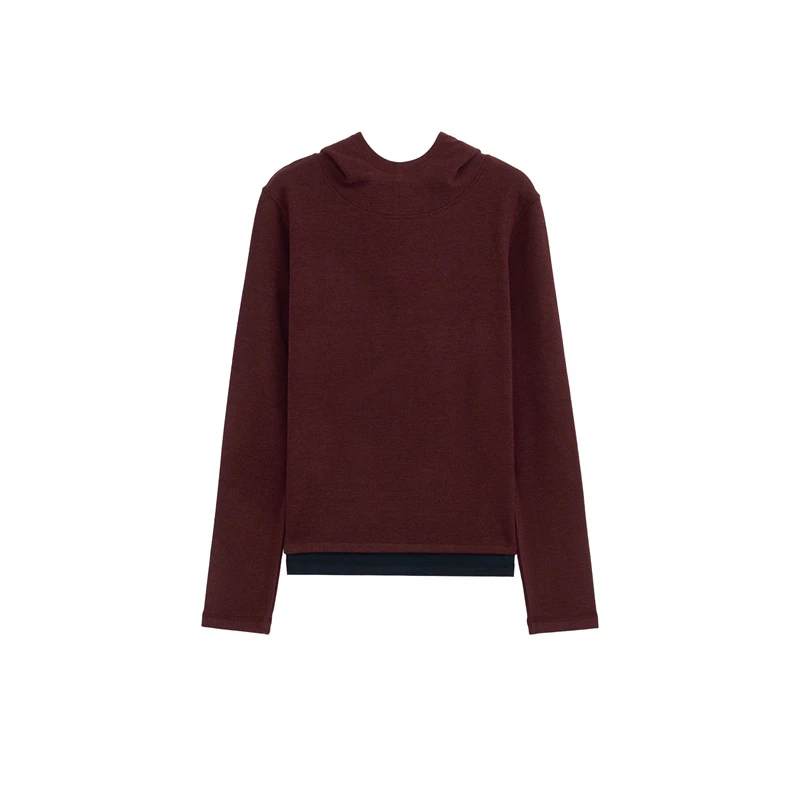 057（480克）加厚撞色连帽简约时尚休闲百搭女士经典秋冬帽衫