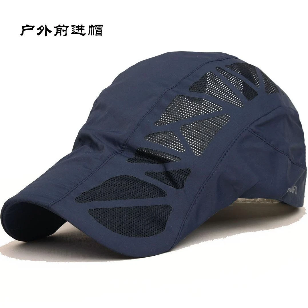 春夏季新款百搭休闲薄款鸭舌帽子男士前帽进休闲中年人透气速干帽