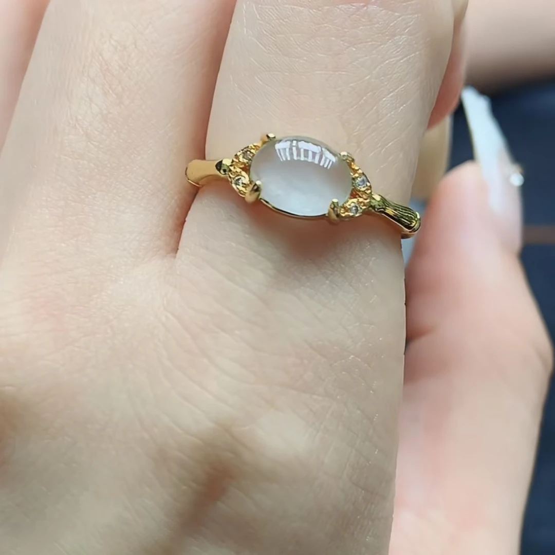 天然翡翠A货冰种戒指