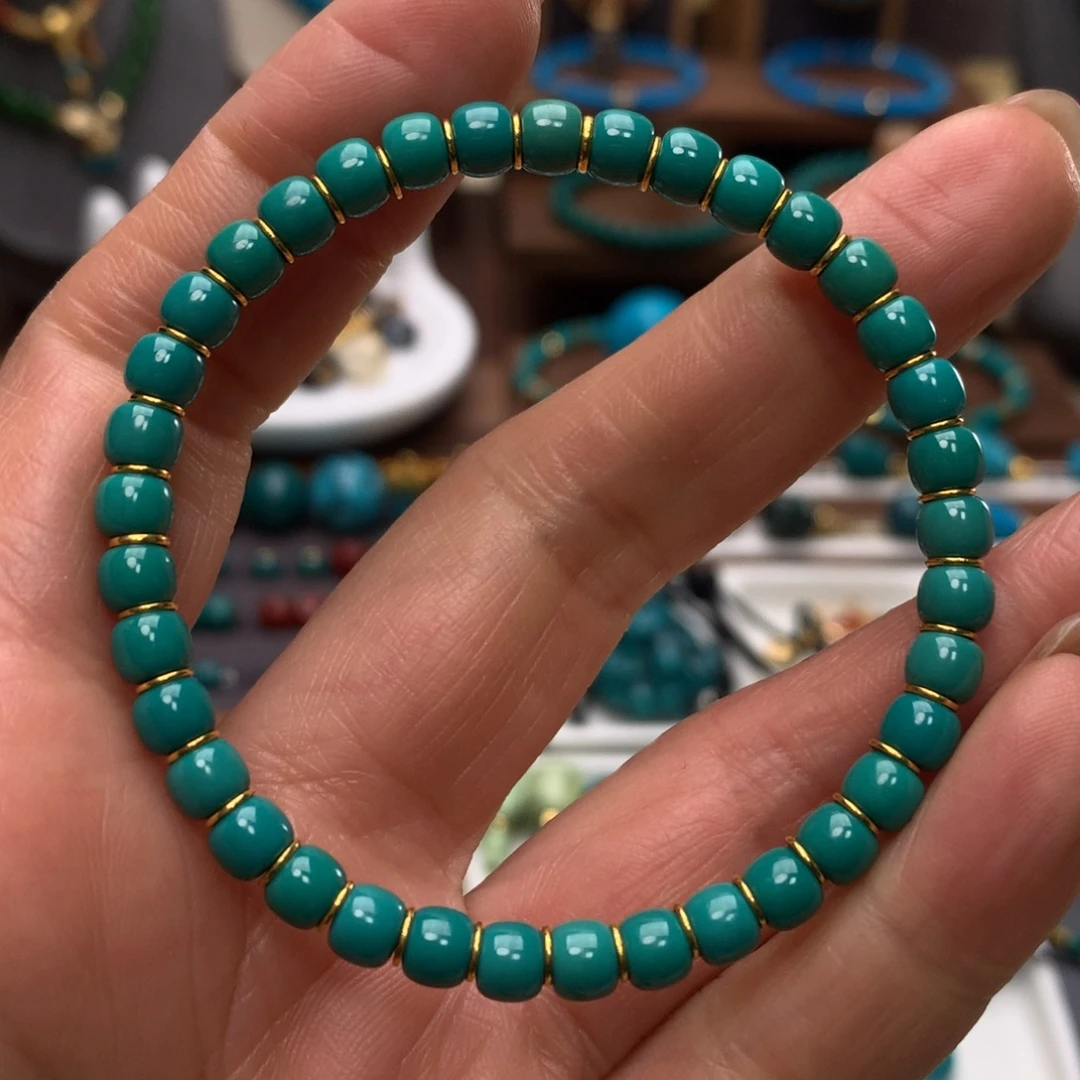 绿松石18K金镶嵌配饰