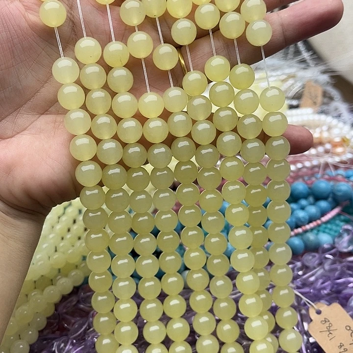 玛瑙/玉髓未镶嵌珠宝半成品一条10mm左右黄口