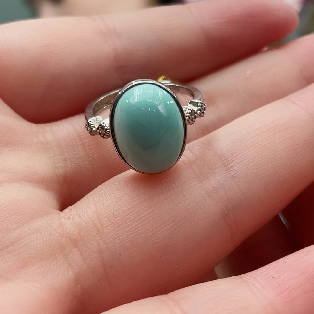绿松石戒指银S925镶嵌