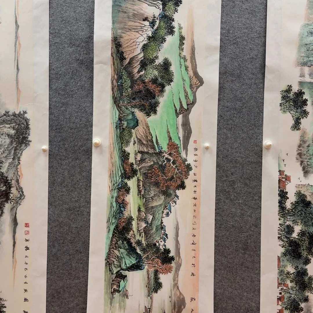 国画檀少章四尺对开作品