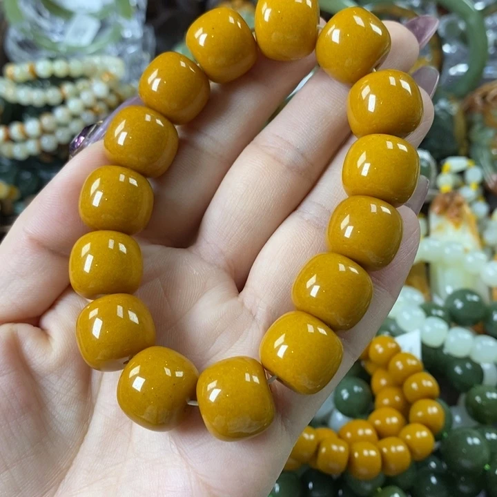 透闪石质玉手串卡16未镶嵌