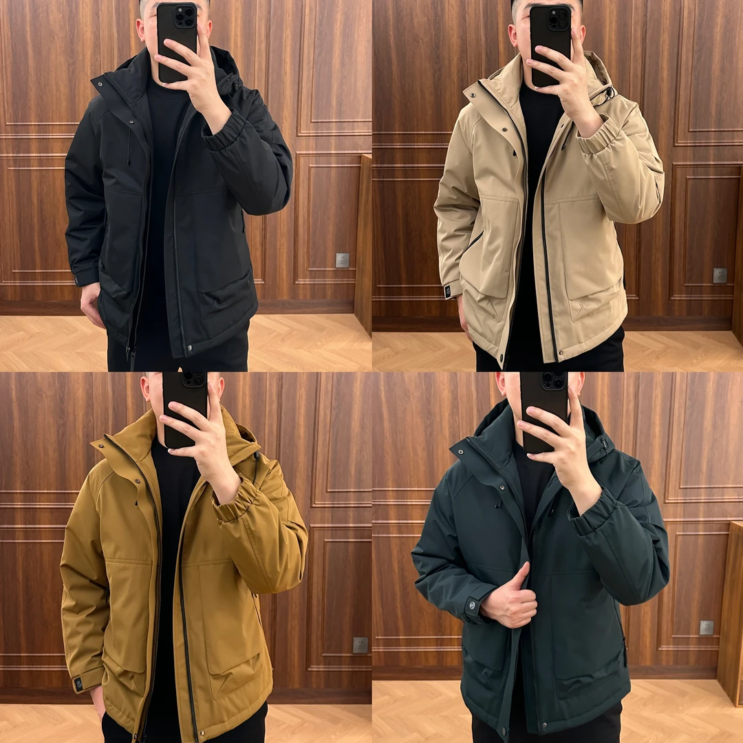 6829-1冬季男士『四色』保暖白鸭绒连帽羽绒服休闲外套