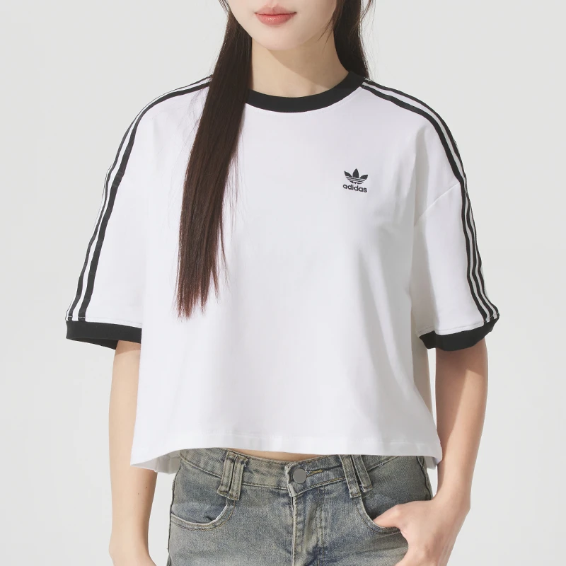 【专属】阿迪达斯三叶草短袖T恤女装2025新款透气休闲运动上衣