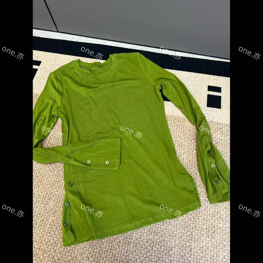 【一个亦】侧开叉纽扣打底上衣YF/5929