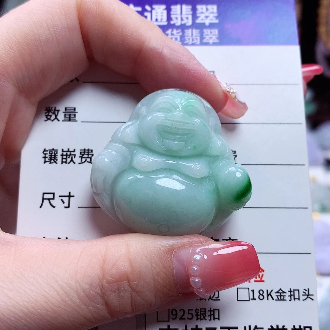 翡翠未镶嵌颈饰佛公12