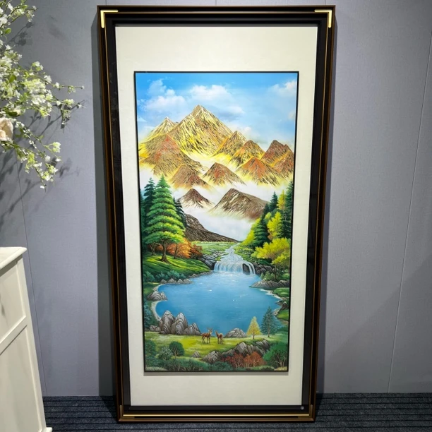 菲铜凡响《金山聚宝盆》手工铜雕装饰画 办公室 走廊 玄关背景墙