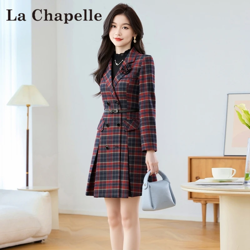 【拉夏】格纹贵夫人职业休闲套装2025新款早秋长袖40减龄穿搭一整套