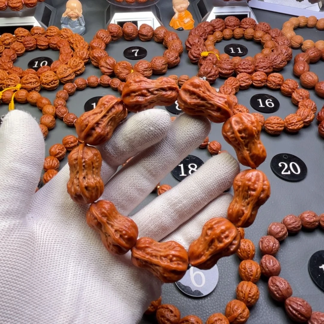 文玩核桃手串野生核桃异形花生秋子手串