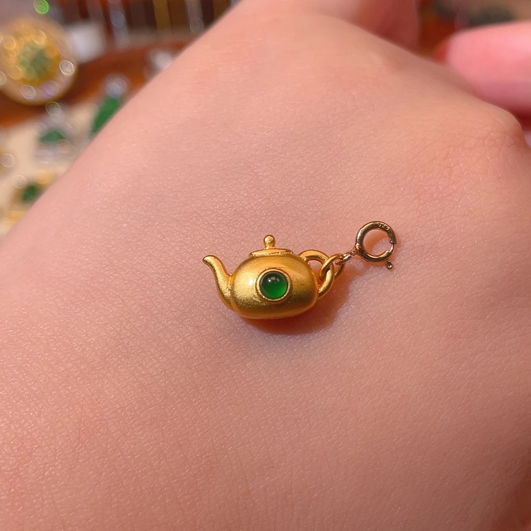 吊坠(不含链)银S925镶嵌翡翠