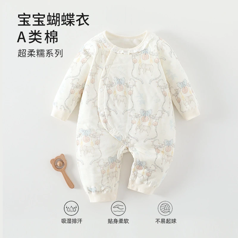 童装连体冬天婴幼儿纯棉无骨婴儿衣服宝宝秋冬衣服秋冬款宝宝加厚