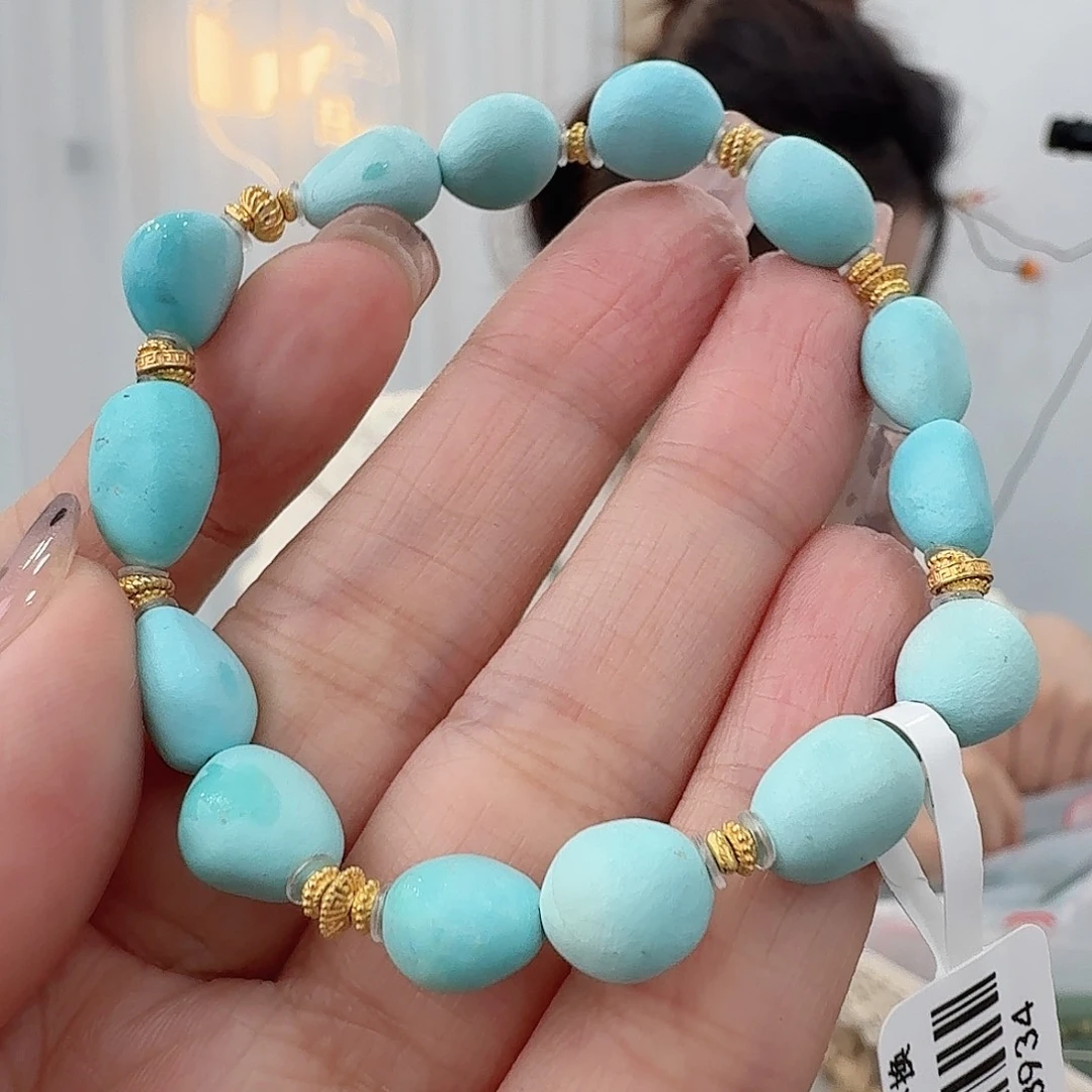 绿松石18K金镶嵌珠宝半成品
