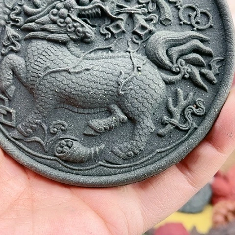 泥塑蓝药师香方大麒麟微瑕福利价