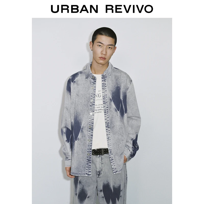 UR2025春季新款男装潮流设计感洗水长袖休闲衬衫UMV850035