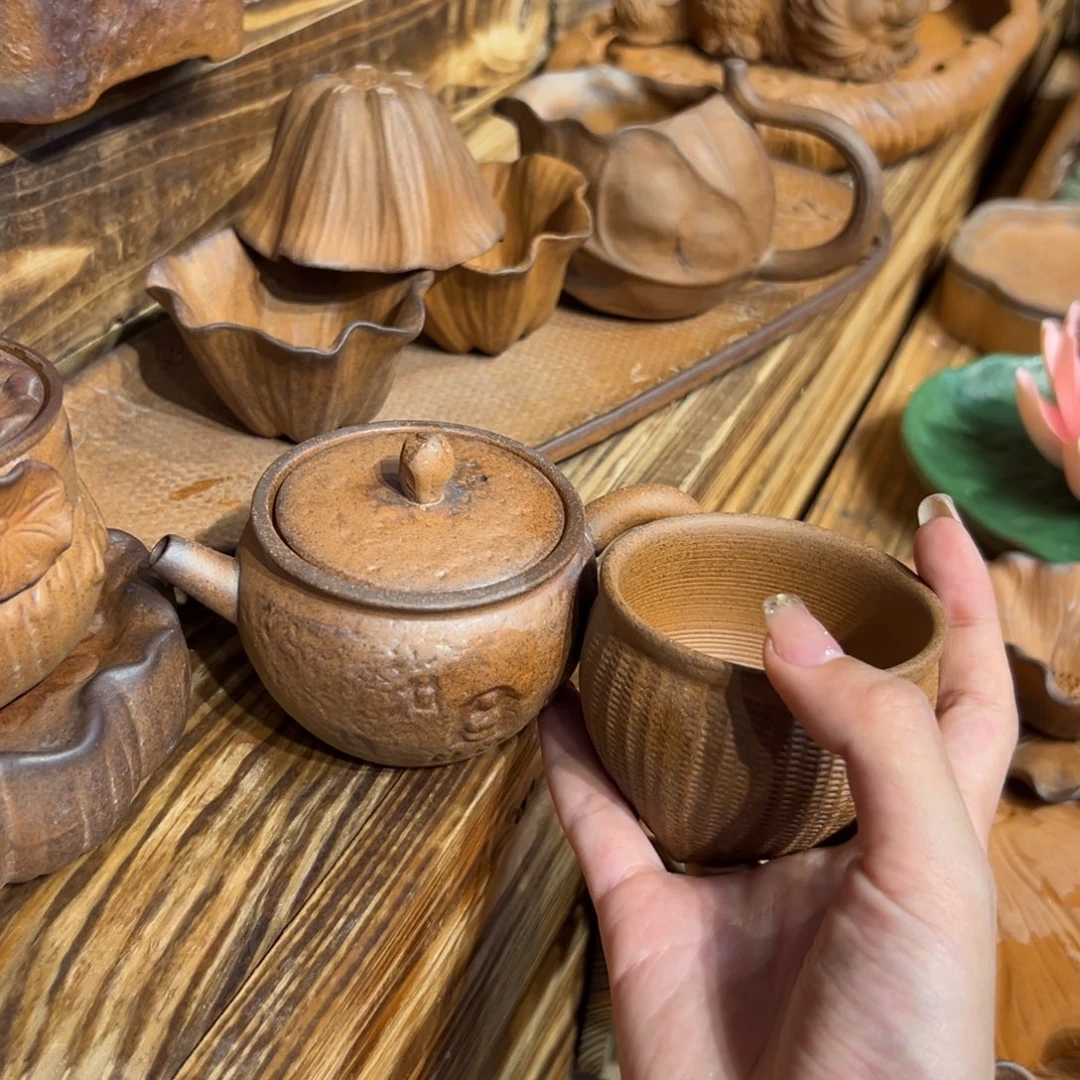 裸烧老岩泥原矿茶具