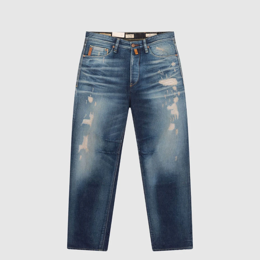 ARMANI JEANS阿玛尼AJ纽扣款破洞男士休闲长裤牛仔裤B6J095L15