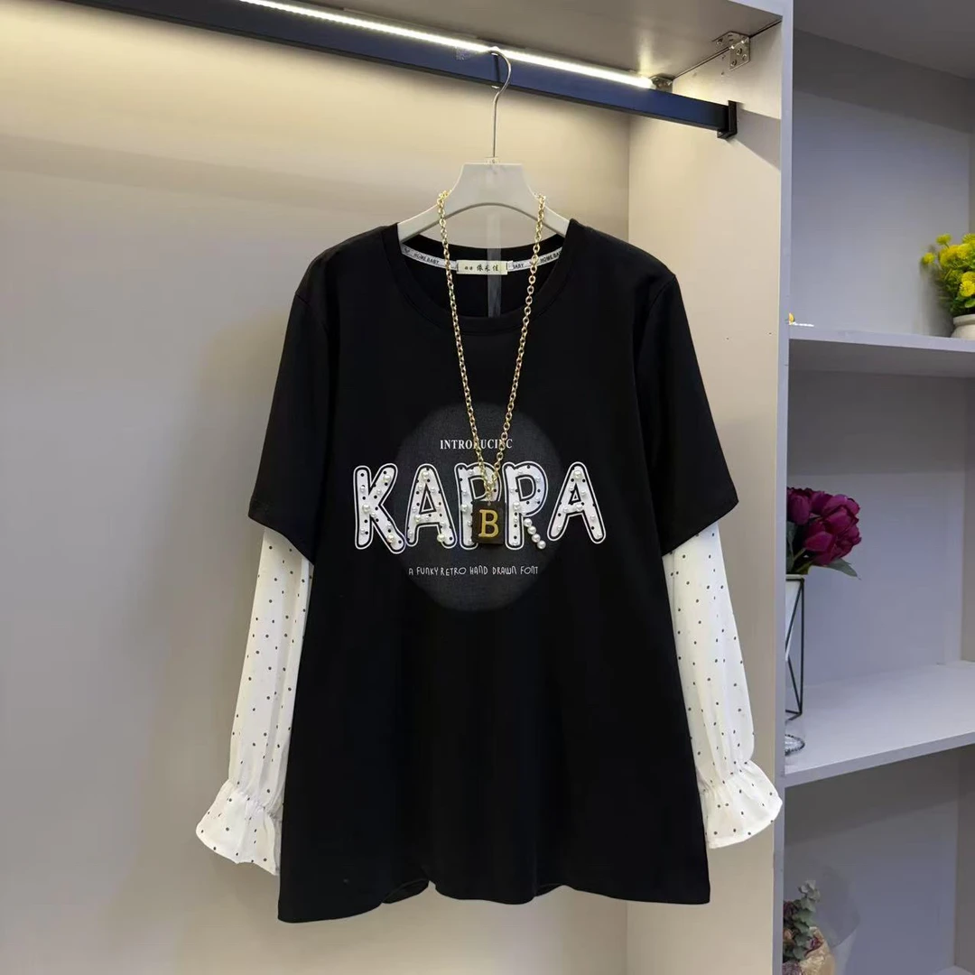 2025年早春新款遮肉显瘦气质百搭时尚假两件衫