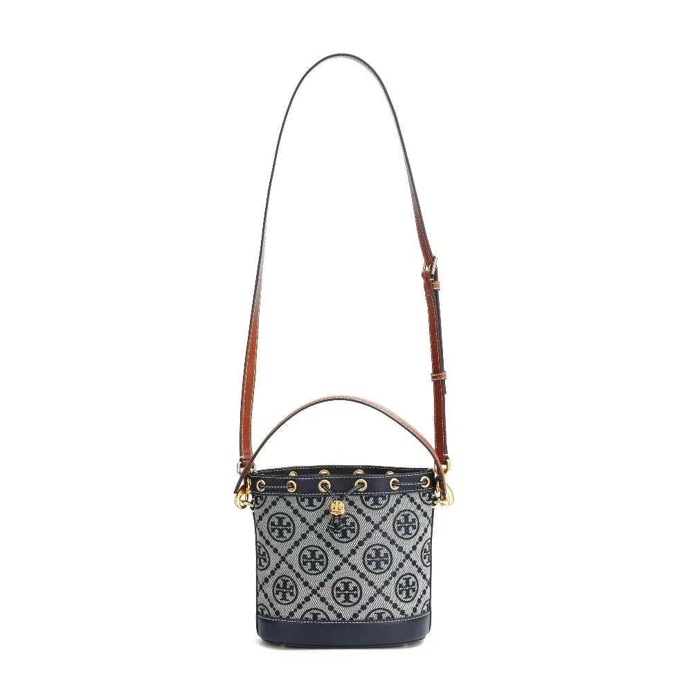 ToryBurch/汤丽柏琦 T MONOGRAM 中号水桶斜挎包 21*11*21