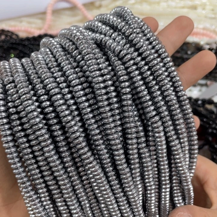 大理石磁石3条6mm银色黑胆石隔片