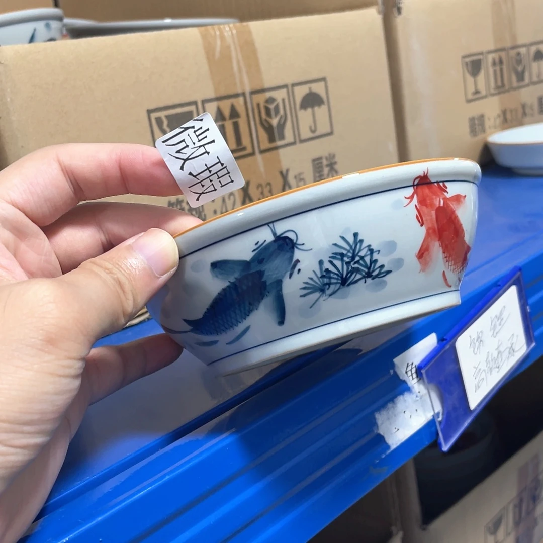 釉下手绘茶具微瑕