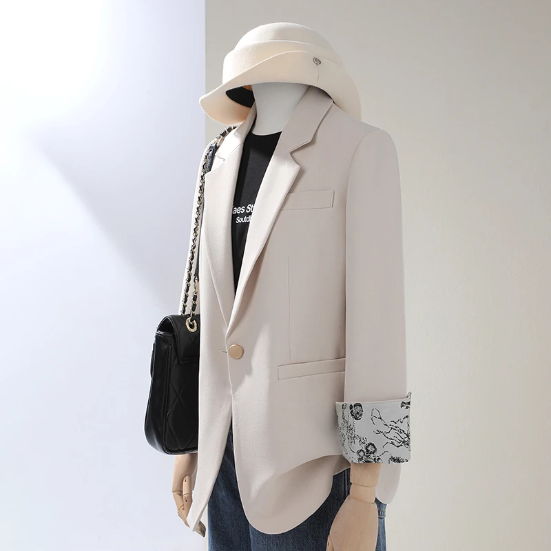 西装领常规款女西装外套秋季新款气质休闲翻袖小个子百搭西服上衣