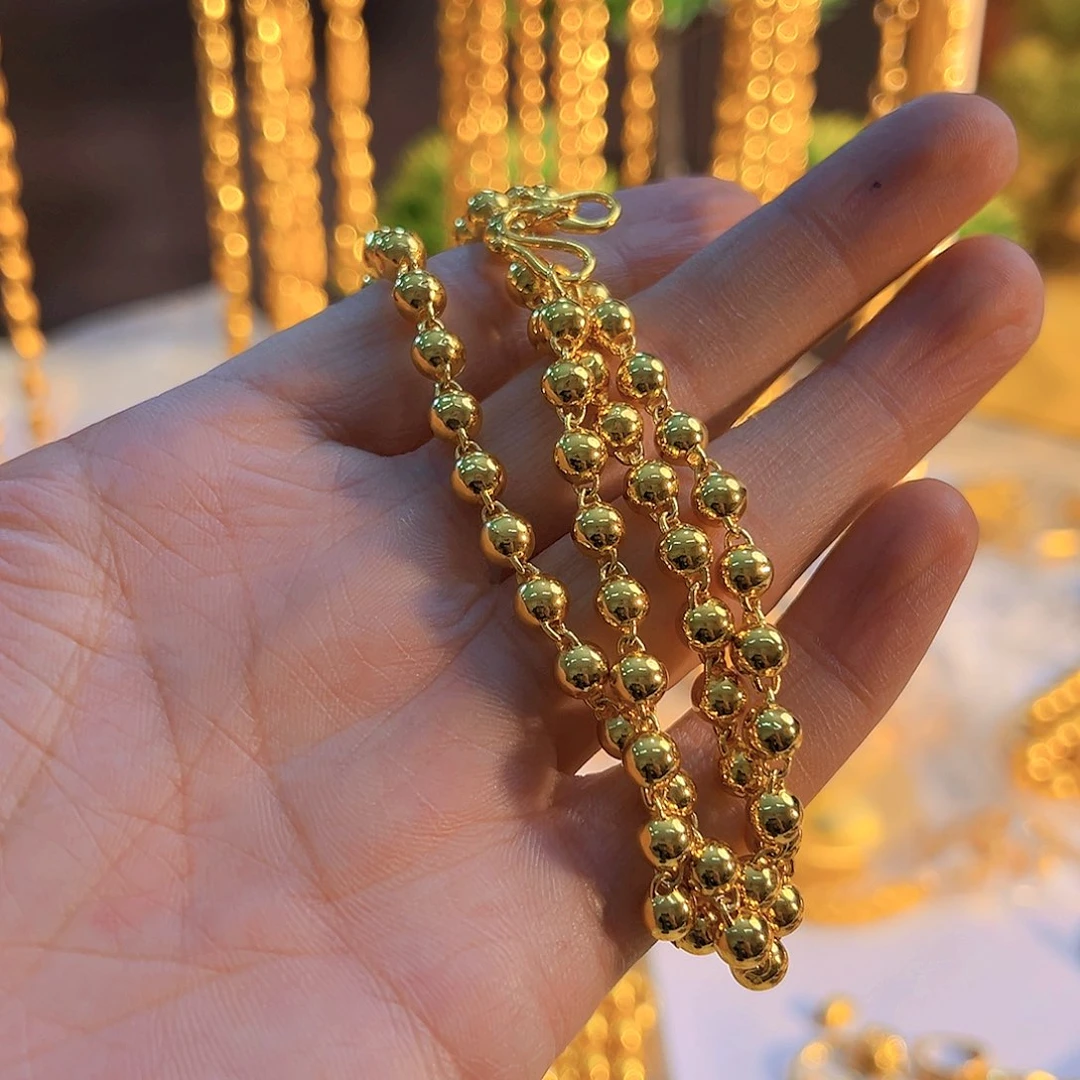 铜合金无卡6光珠项链