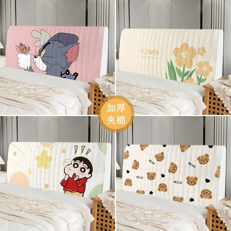 新款儿童夹棉床头套加厚卡通软包厚床头罩家用靠背1.5米1.8米防撞