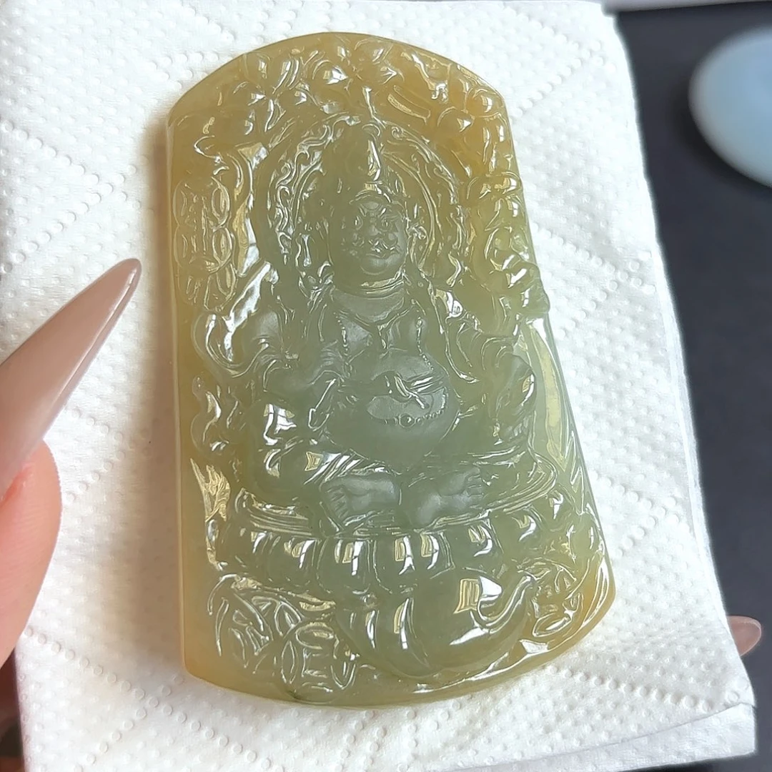 翡翠未镶嵌颈饰黄财神