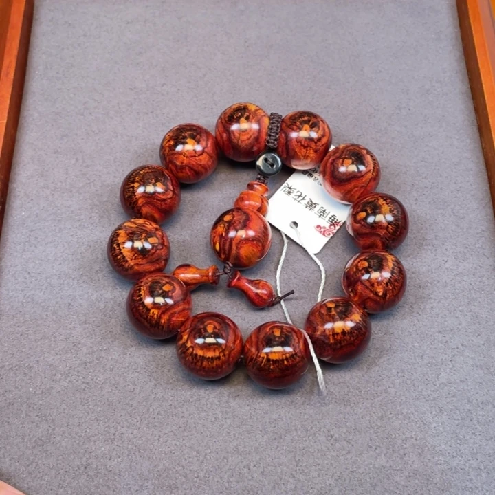 雪****黄花梨/降香黄檀手串/手链海南黄花梨天眼孔雀20