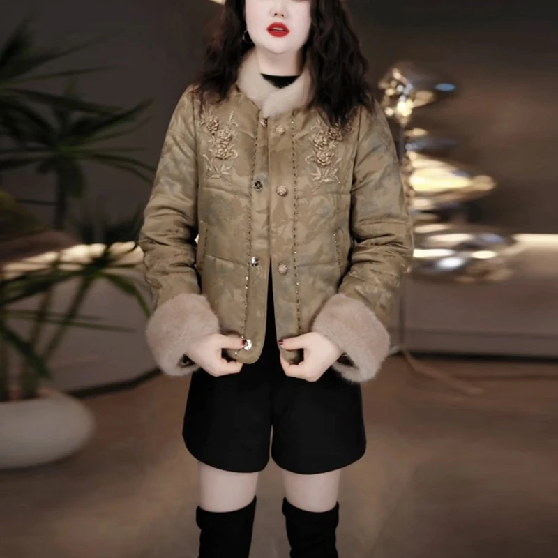 洋气高级感新中式棉服女装爆款2025新款气质显瘦保暖棉衣外套