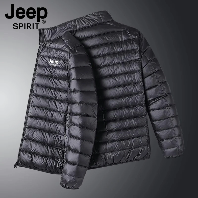 JEEPSPIRIT吉普羽绒服男冬季立领白鸭绒户外冲锋衣加厚保暖外套男