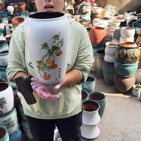 口17高33瑕疵一个盆子。