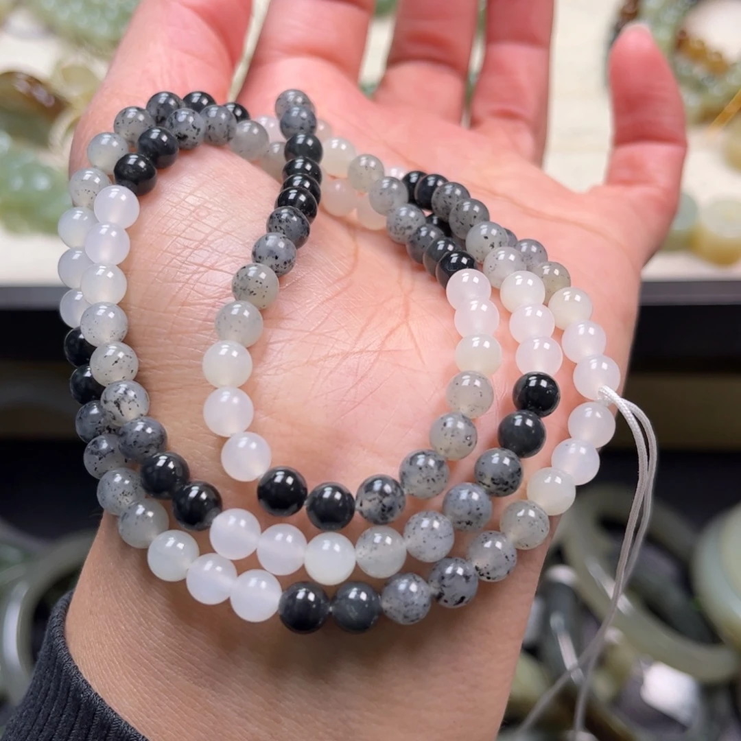 和田玉未镶嵌珠宝半成品长链