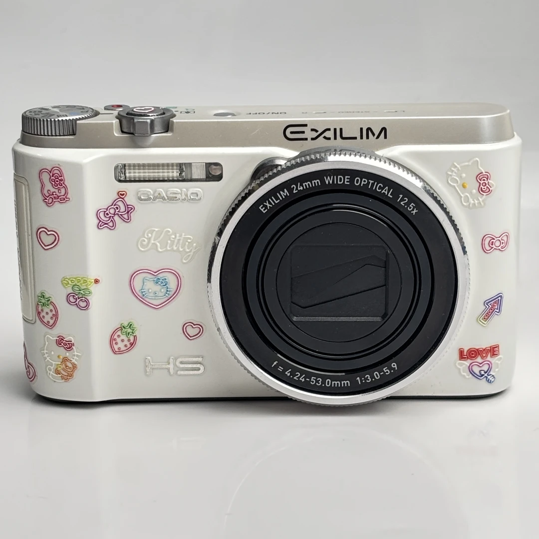 95新 Casio/卡西欧 zr1500奶白色翻转屏1600万像素12.5倍变焦ccd