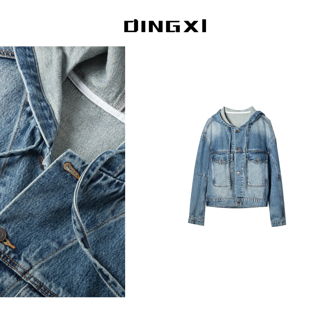 【风生高端甄选】百搭宽松秋季时尚休闲重工设计师水洗牛仔外套