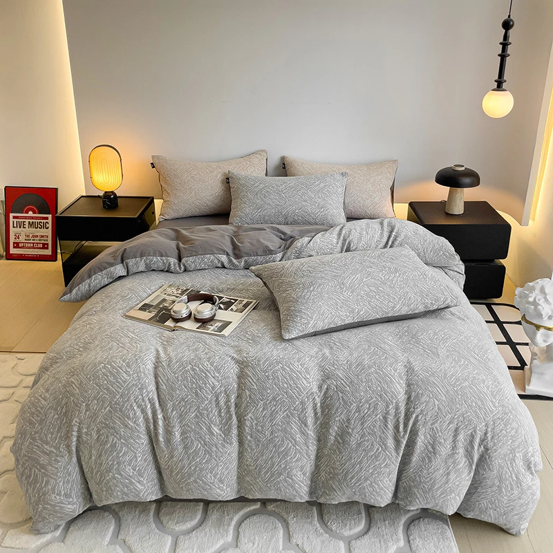 2025新款A类色织提花系列加绒磨毛四件套-加厚被套床上用品床单