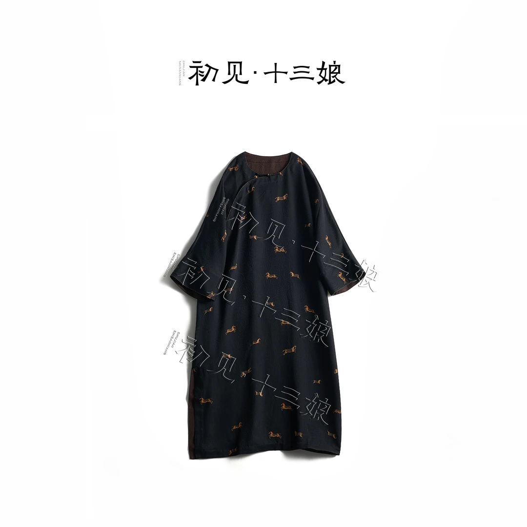 初见十三娘『虞美人』桑蚕丝花罗手工高定裙子新中式国风花萝夏清凉