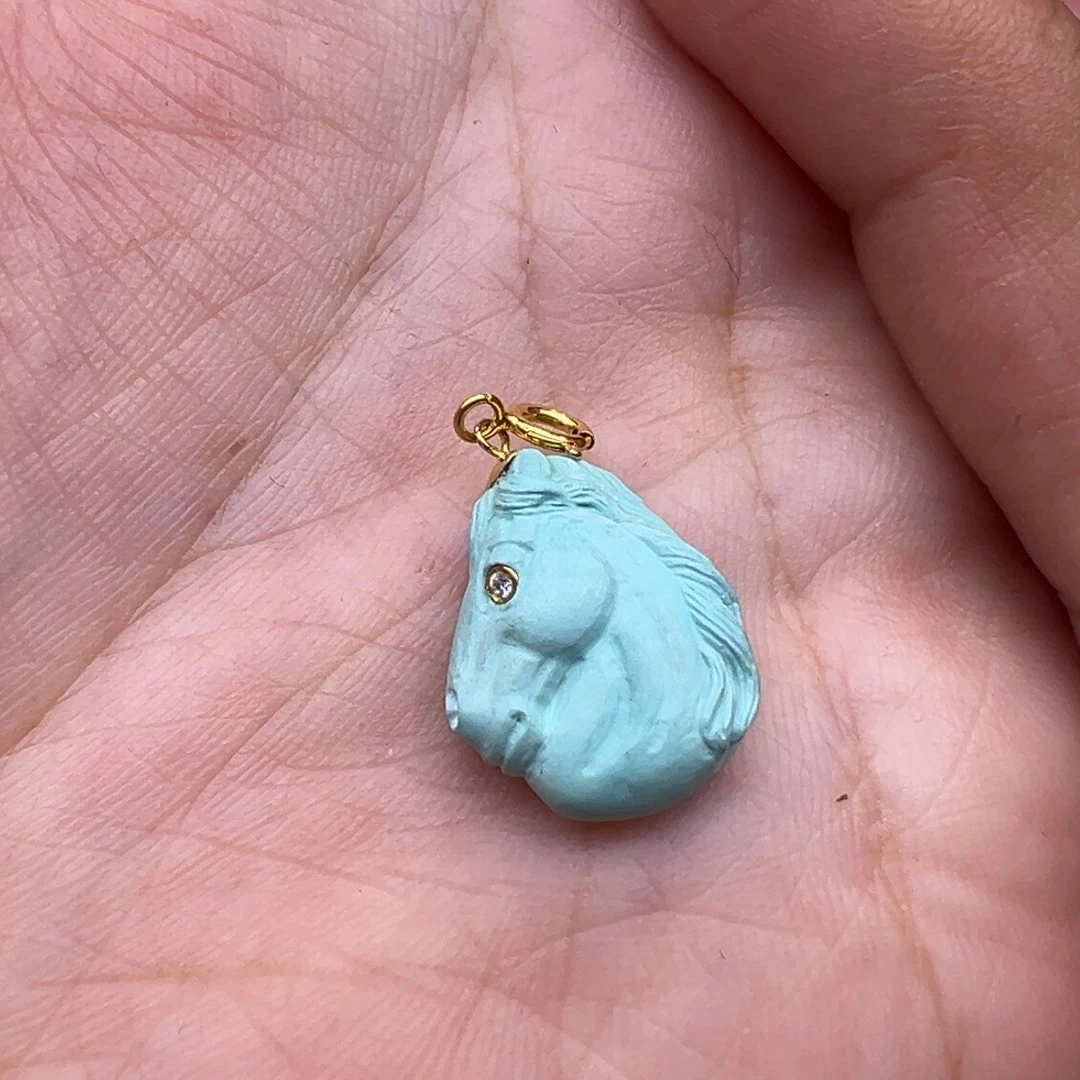 绿松石18K金镶嵌配件配件