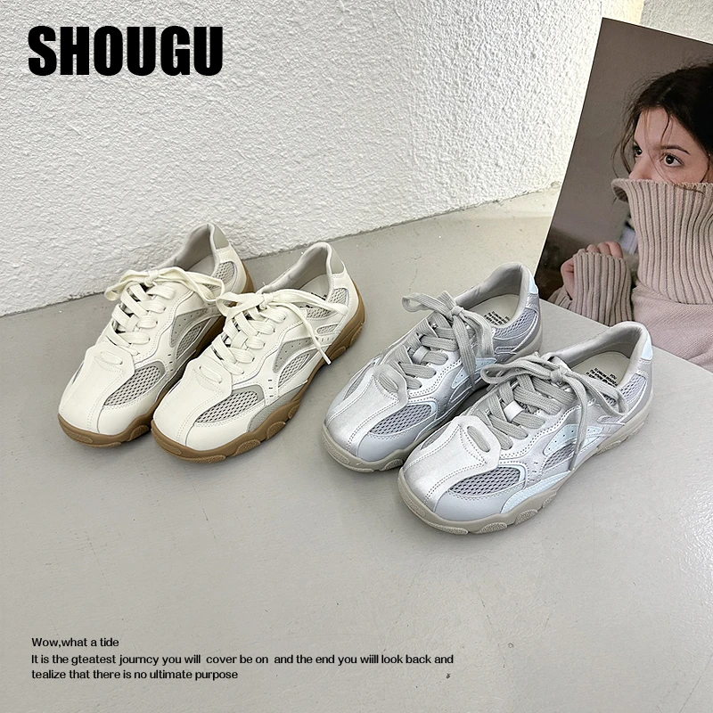 shougu/首谷韩版时尚小众新款软底系带运动休闲鞋学生跑步鞋女鞋