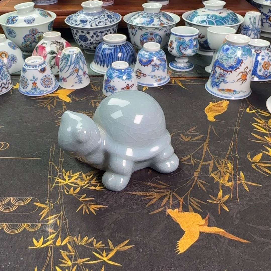 瓷片緣*汝窑乌龟茶宠一个杯杯杯杯杯