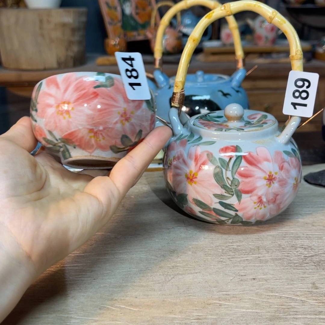 壶素浅陶瓷手工手绘