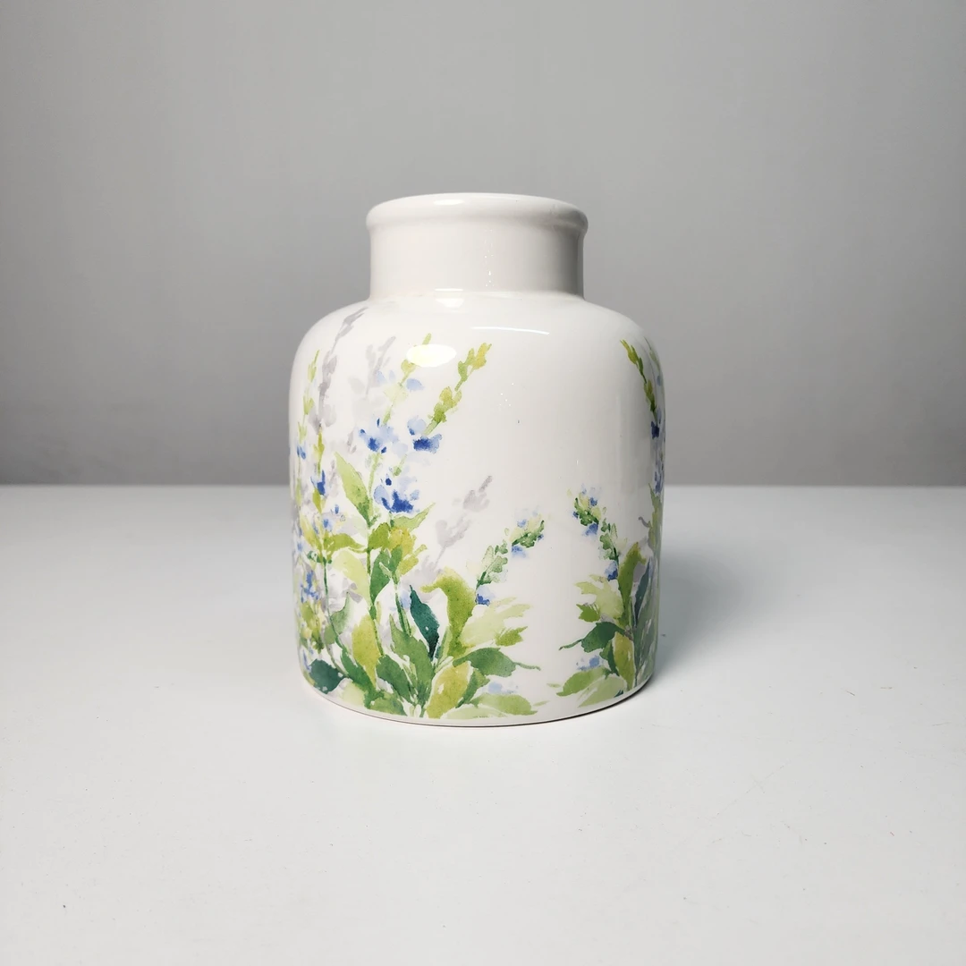 【高21cm口8cm】摩瑟DP【北欧D家收口绿韵】HAZC玻璃花瓶摆件