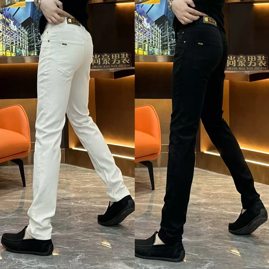 981秋季男士时尚感商务牛仔裤百搭修身韩系小脚牛仔裤555