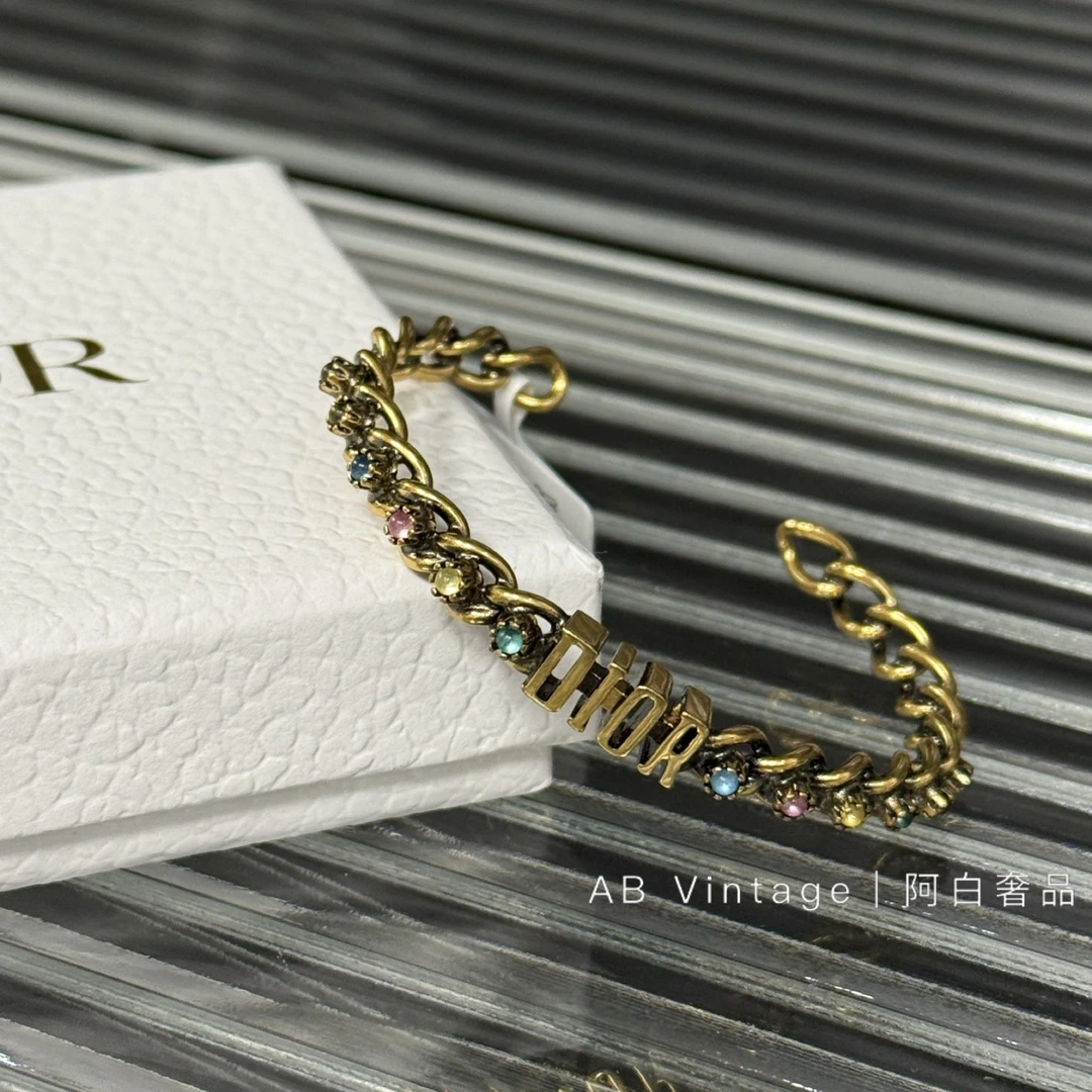 95新 DIOR/迪奥 阿白奢品/Dior 彩钻复古手镯