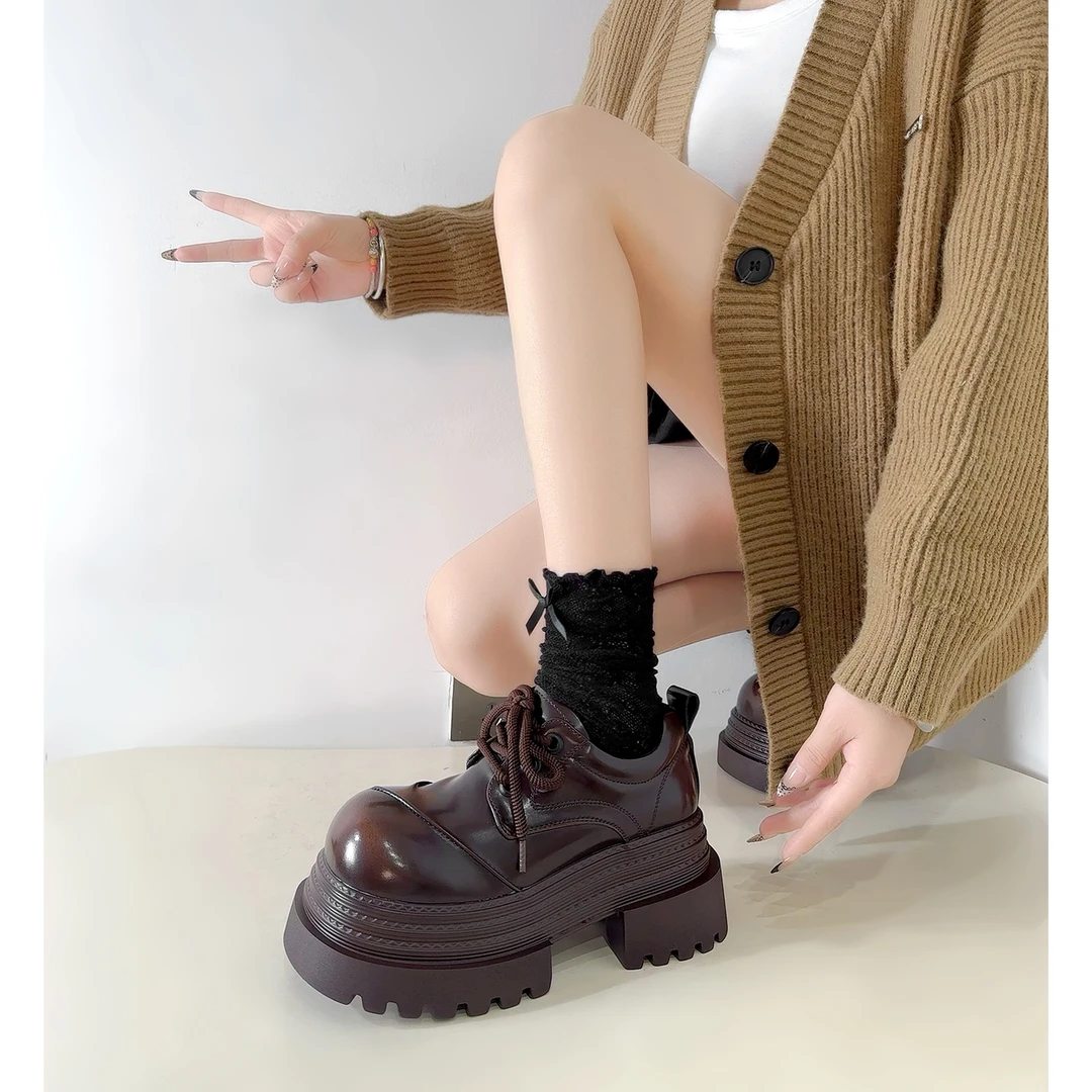 时尚厚底增高8cm潮流百搭女士乐福鞋5812