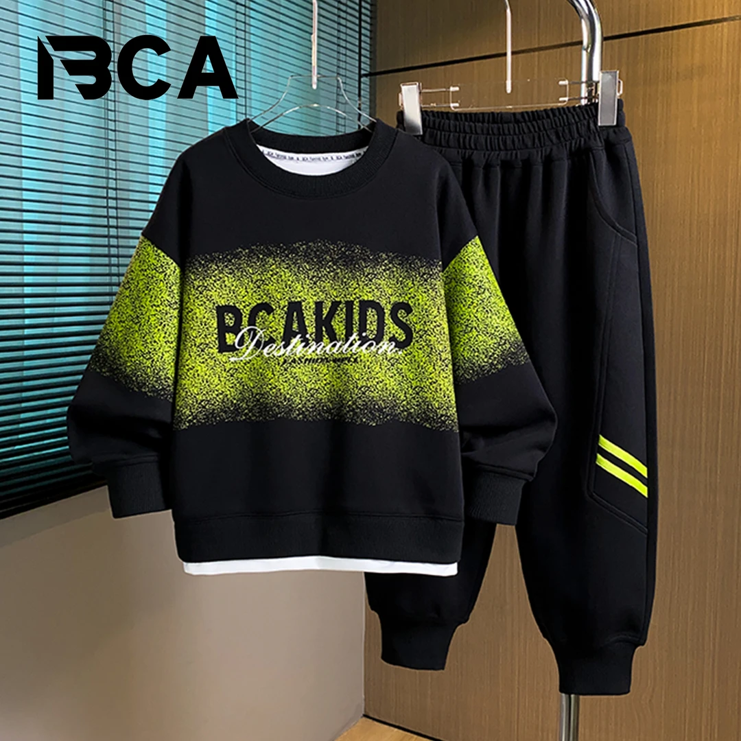 BCA【冠军代言】中大童青少年秋季休闲时尚长袖套装DF-套装3756