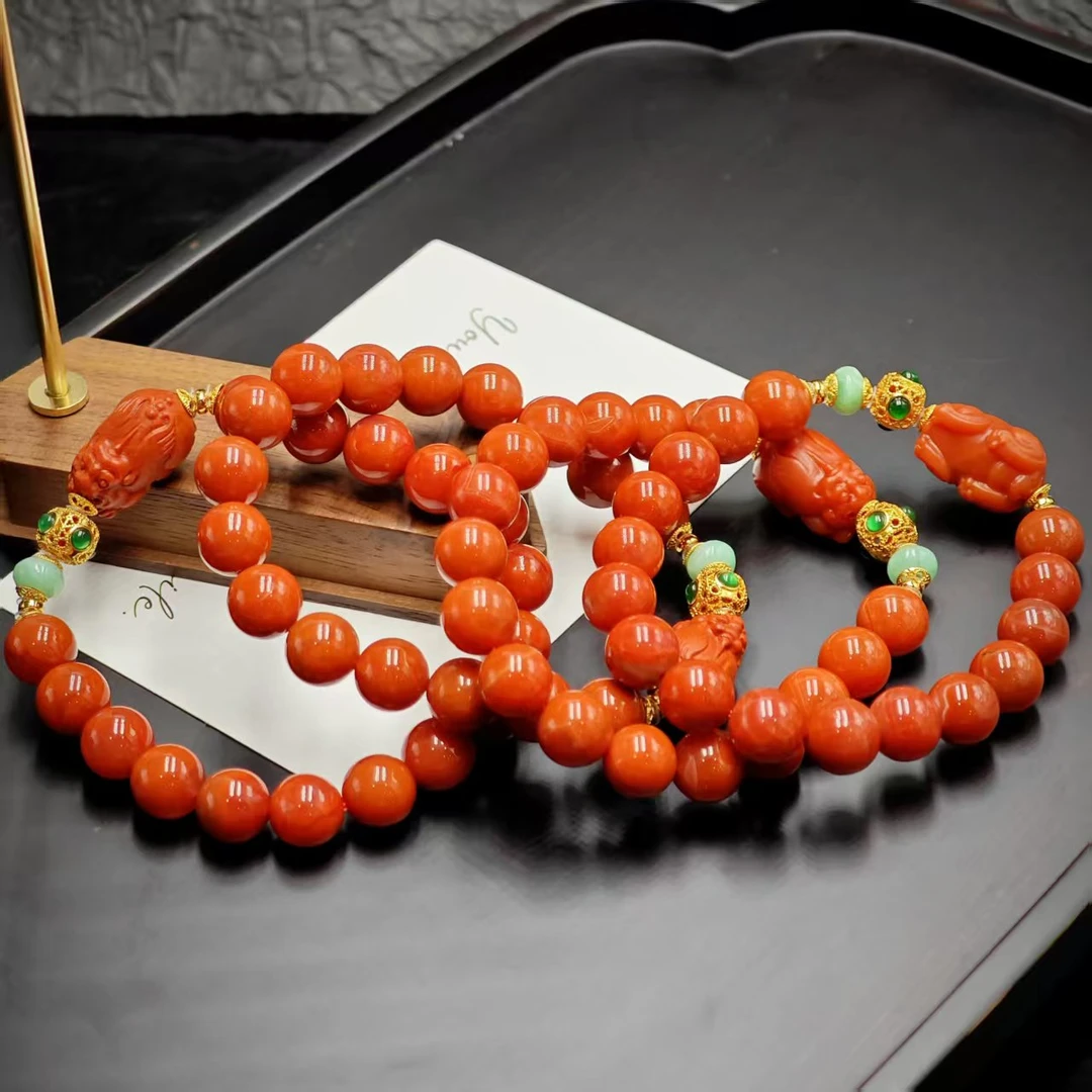 南红手串圆珠经典大气温润优雅多样性发货一件